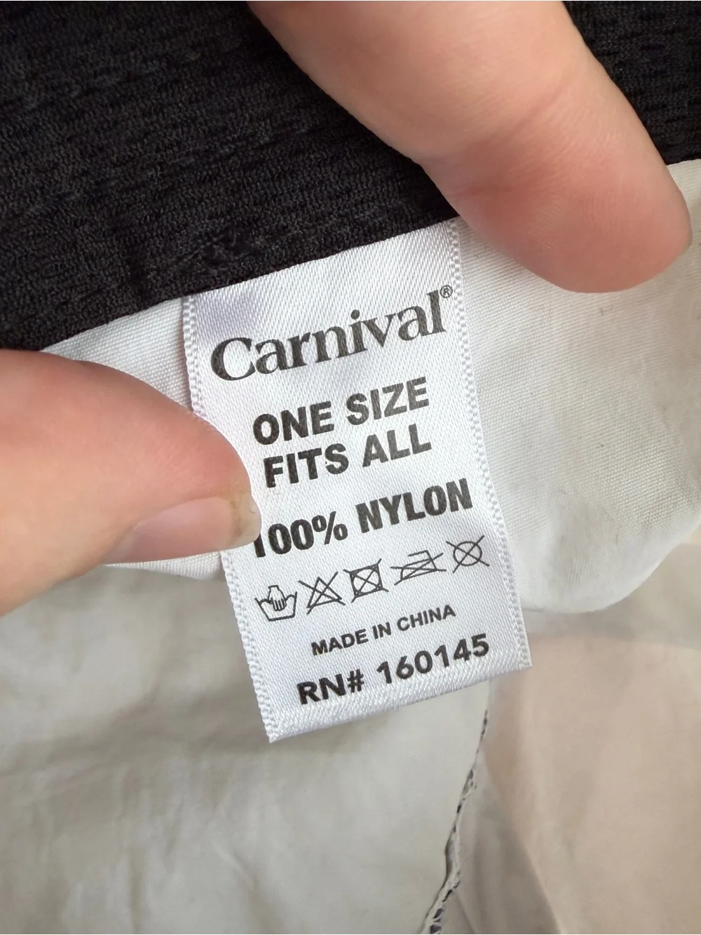 Carnival white blue nylon‎ embrodiered hat OS one size